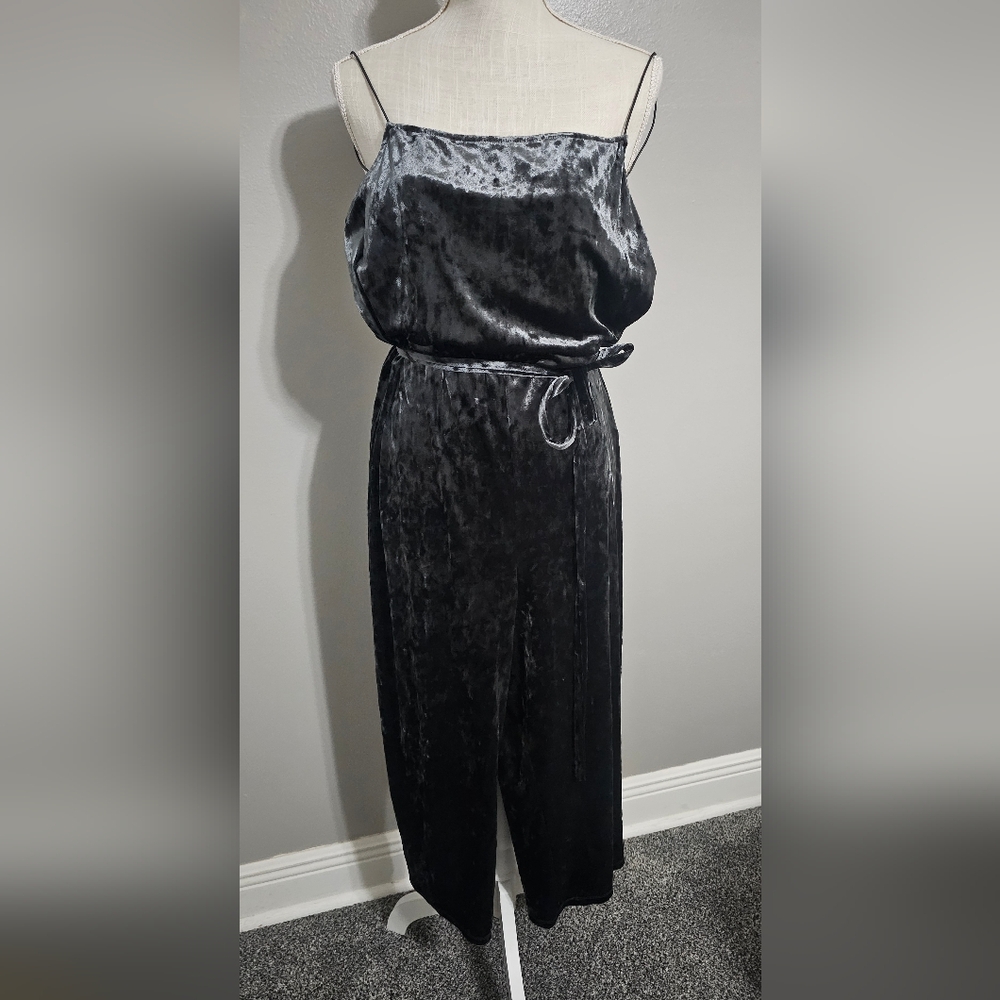 Topshop Green Velvet Jumpsuit